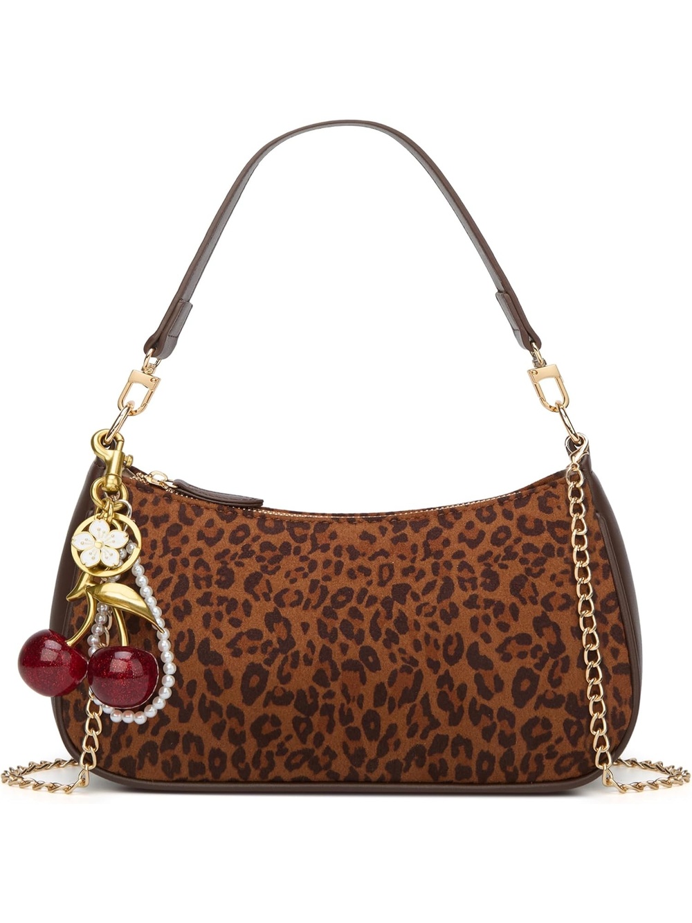 〽️ Women's Leopard's Cute Hobo Cherry Clutch Purse Straps Shoulder Bags